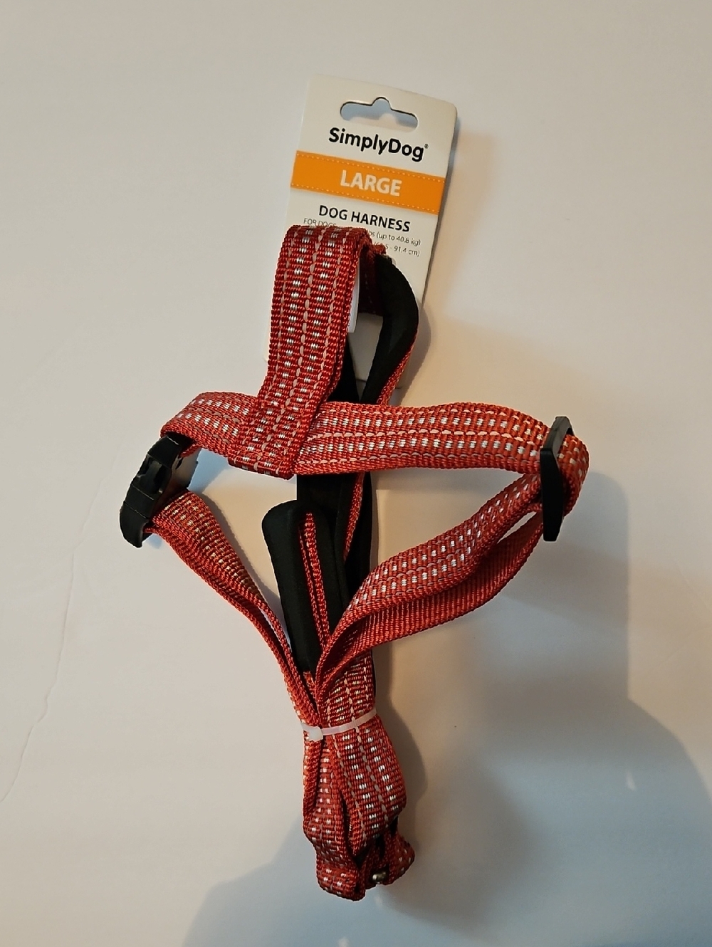 SimplyDog Large Red Reflective Dog Harness